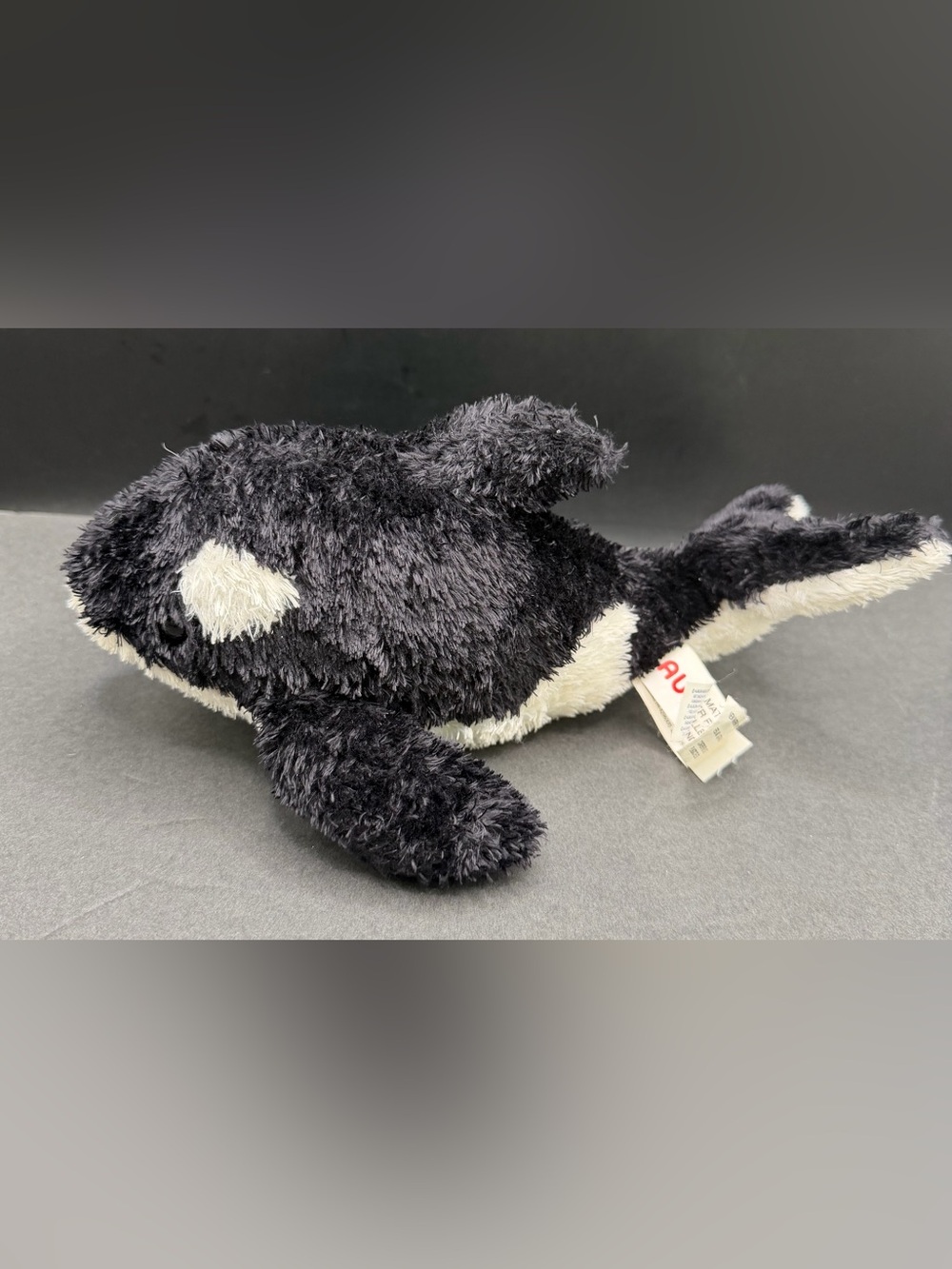 Aurora-Flopsie Orca Whale Plush - Black & White-Approx. 9 inches